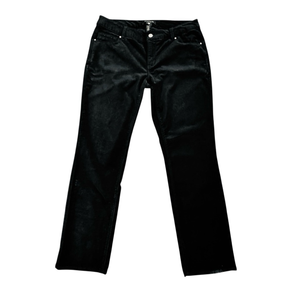 EUC Women's White House Black Market Black Velvet Pants Size 10R - Picture 2 of 10